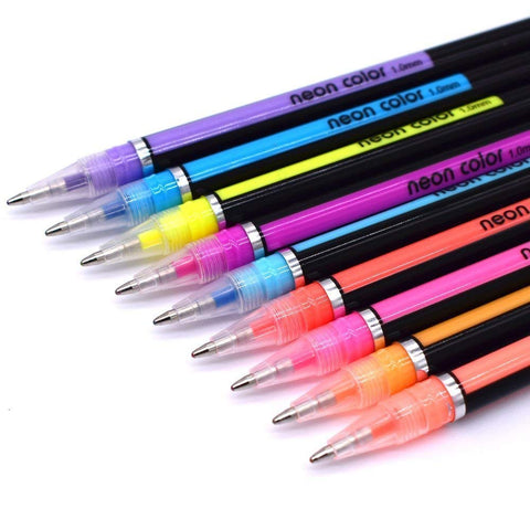 48pcs Colors Glittery Sketch Drawing Color Pen Markers Pens Set Refill  Rollerball Colorful Neon Marker Office School Stationery - AliExpress